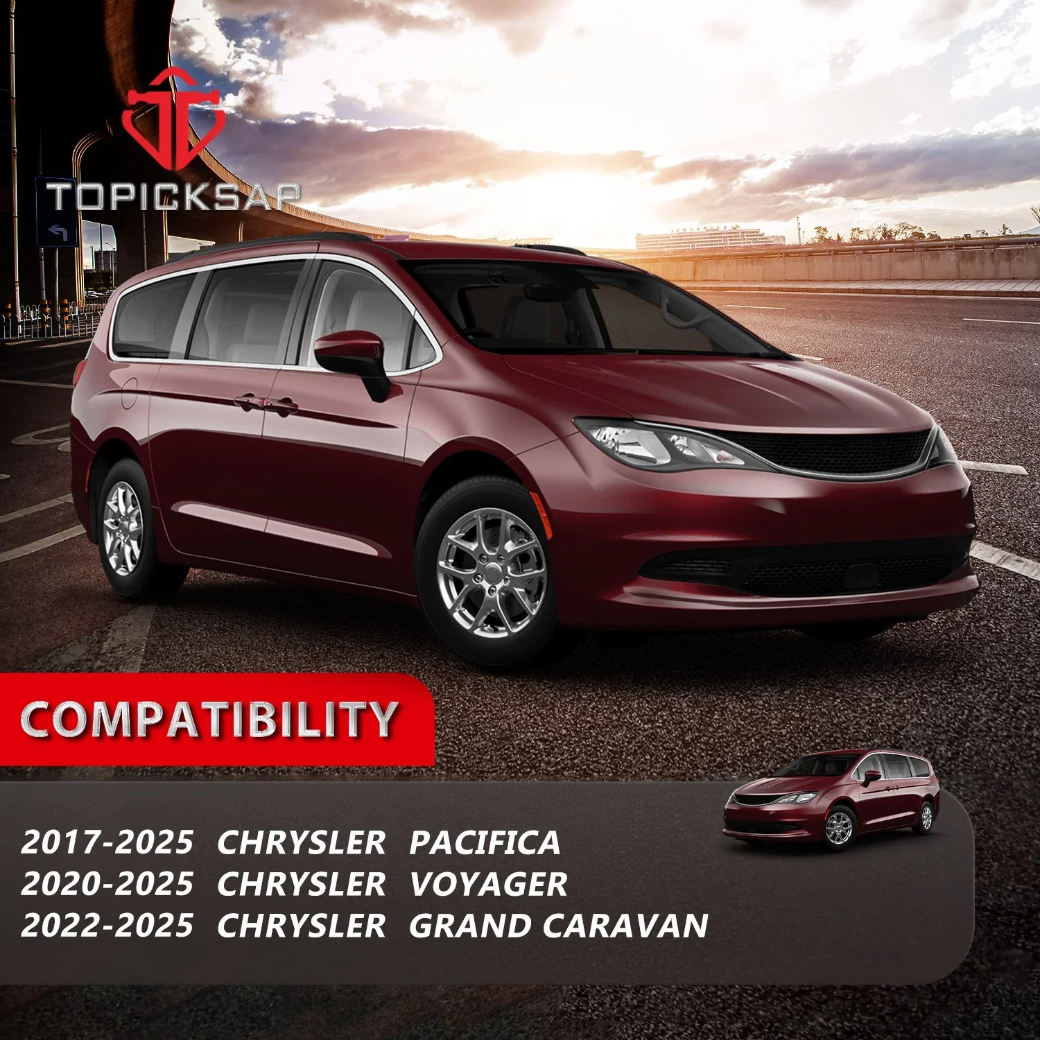 TOPICKSAP 8x Front Lower Control Arm Sway Bar Link Tie Rod Assembly for Chrysler Pacifica 17-25 Voyager 20-25 Grand Carav 22-25