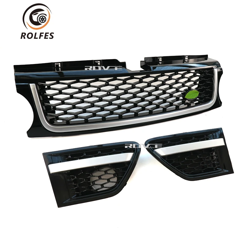 ROLFES Car Front Bumper Grille Grill Air Flow Vent Fender Kit Replacement For Land Rover Range Rover Sport 2010-2013 L320