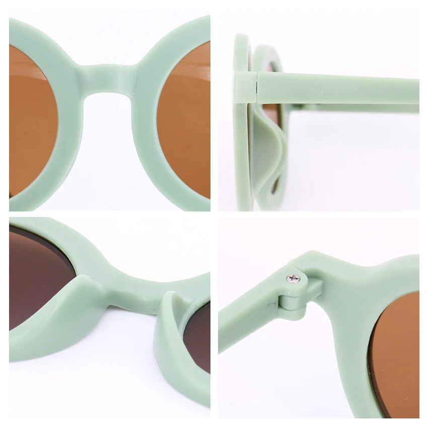 Baby Boys Girls Cute Cartoon Bear Shape Fashion Round Glasses Children Vintage Sunglasses UV Protection Classic Kids Eyewear