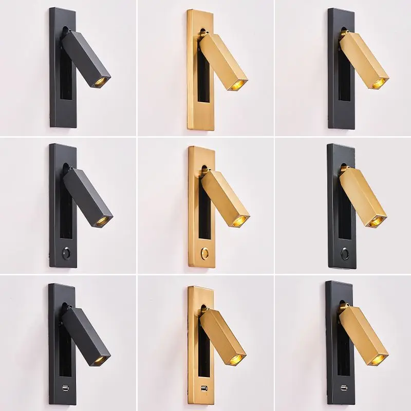 Moderne, minimalistische Wandleuchte mit drehbarem Arm und integriertem Schalter für Nachttisch, Sofa, Leseakzent, dimmbares Licht, Wandleuchte, LED-Lampe