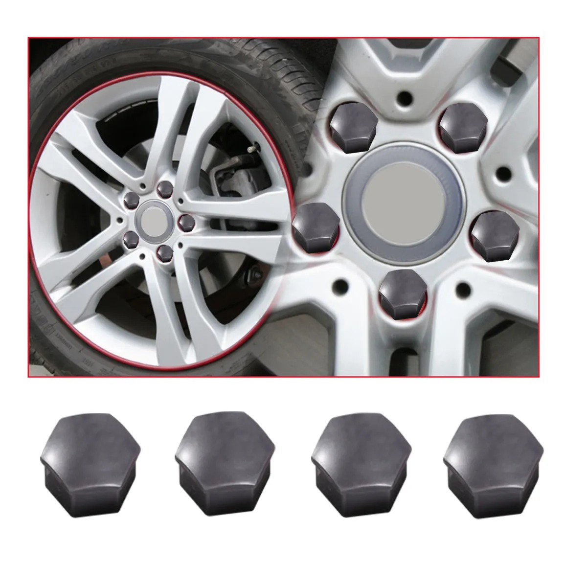

21 шт. Декоративные накладки на колесные гайки и болты T39 из ABS-пластика, устойчивые к ржавчине, прочные, легко устанавливаемые, для защиты колесных гаек и болтов