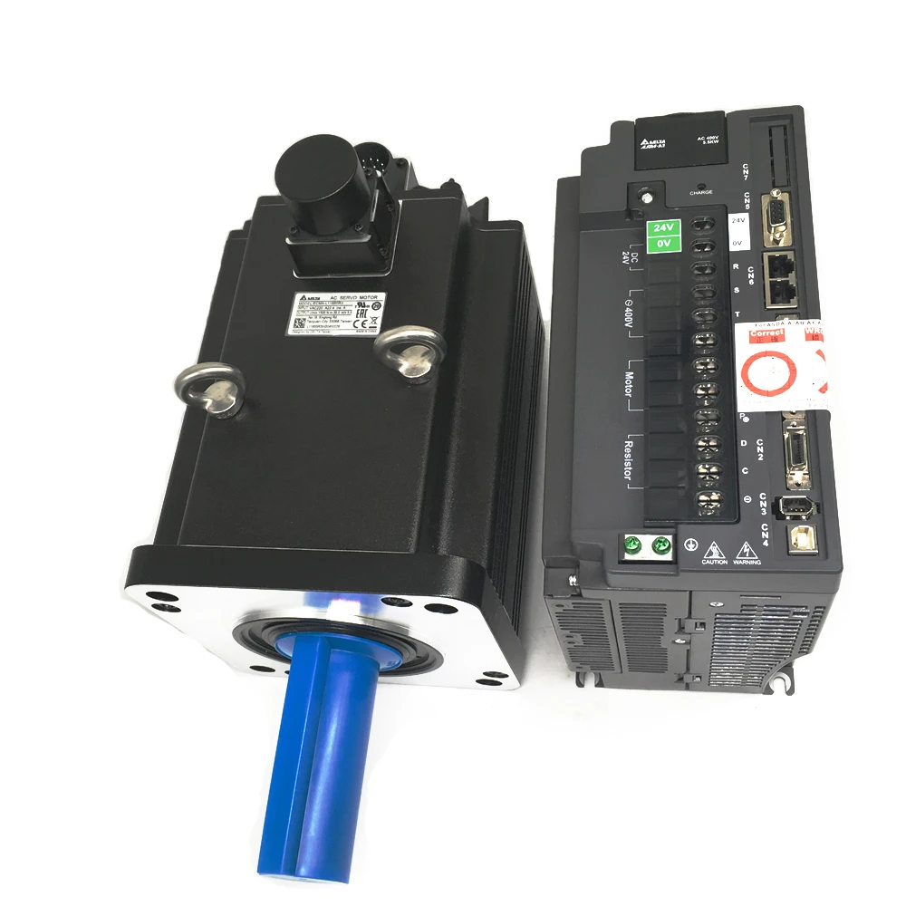 380 فولت/400 فولت محرك سيرفو يعمل بالتيار المتردد سائق عدة دلتا محرك معزز 1KW/1.5KW/2KW-7.5KW Canopen RS485 طقم سيرفو ASD-A2-1543-M + ECMA-K11315RS