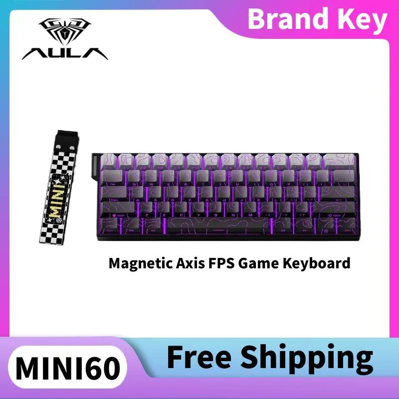 

AUAL MINI60HE PRO Wireless Magnetic Shaft Mechanical Keyboard with Hot-swappable Keys Energy-saving Mode 8kHz Gaming Keyboard