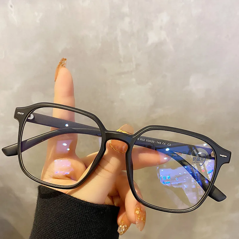 Square polygon Frame Plain glasses blue membrane Glasses all can match Men Women Fashion glasses lenses Blocking Glasses Eyewear view 6