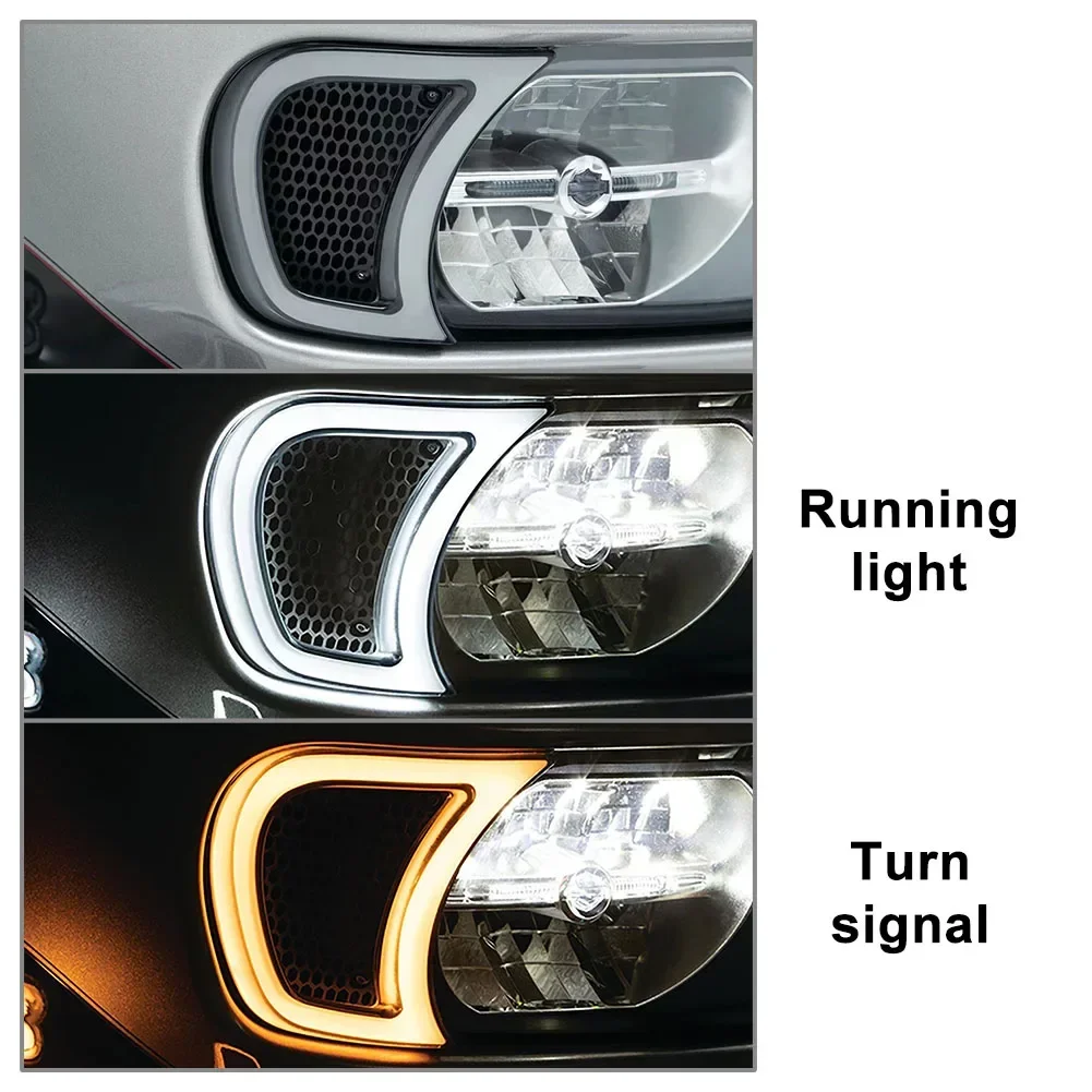 

Motorcycle Tracer Headlight Vent Accent LED Indicator Lights For Harley Road Glide 2015 2016 2017 2018 2019 2020 2021 2022 2023