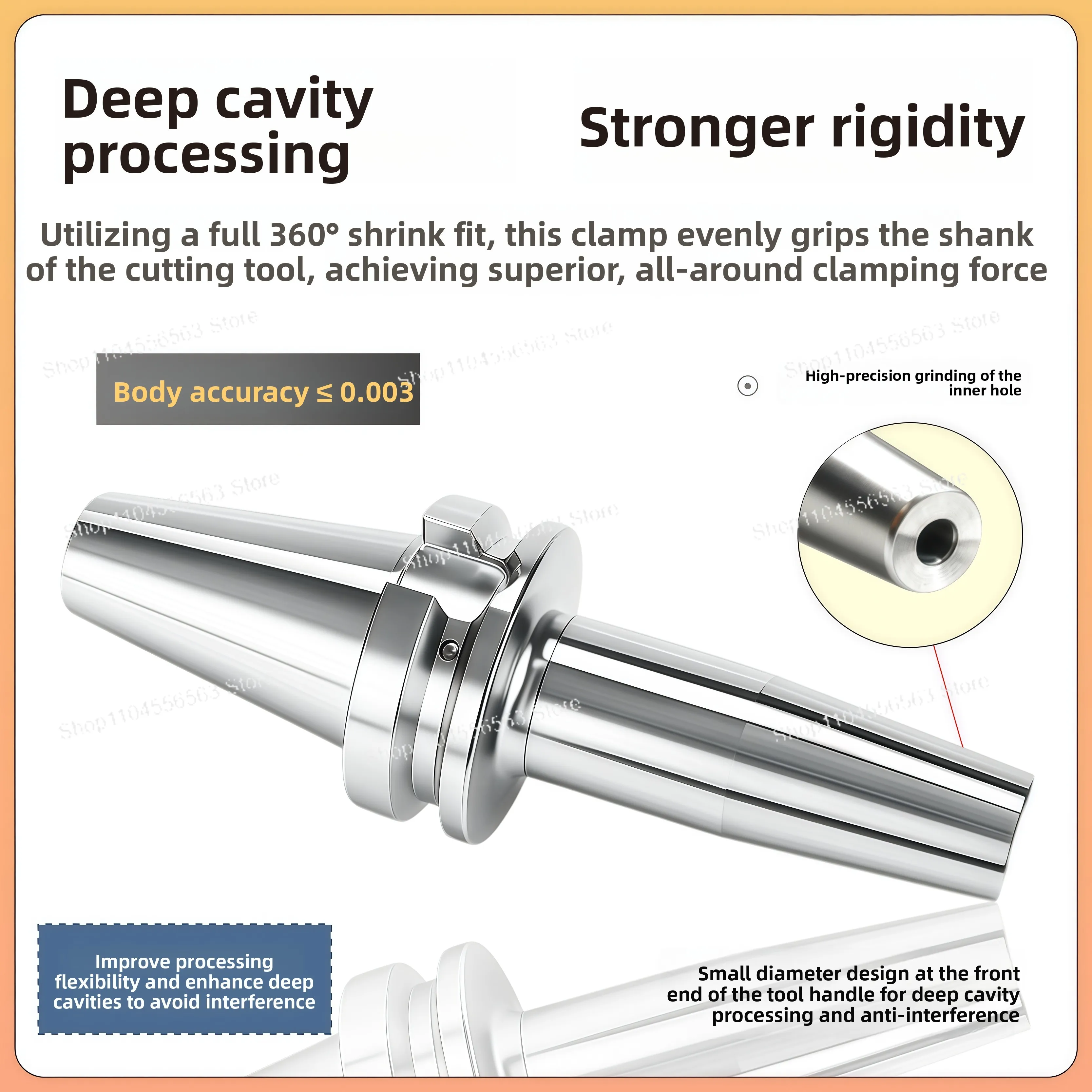Heat shrinkable tool holder BT40/BT30/BT50SF high precision 0.003 stainless steel