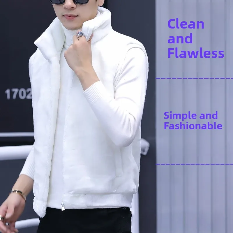 

Мужской укороченный меховой жилет 2025: Новинка осенне-зимнего сезона, приталенный крой, модный корейский стиль, с дизайнерскими накладками на плечах, повседневная верхняя одежда