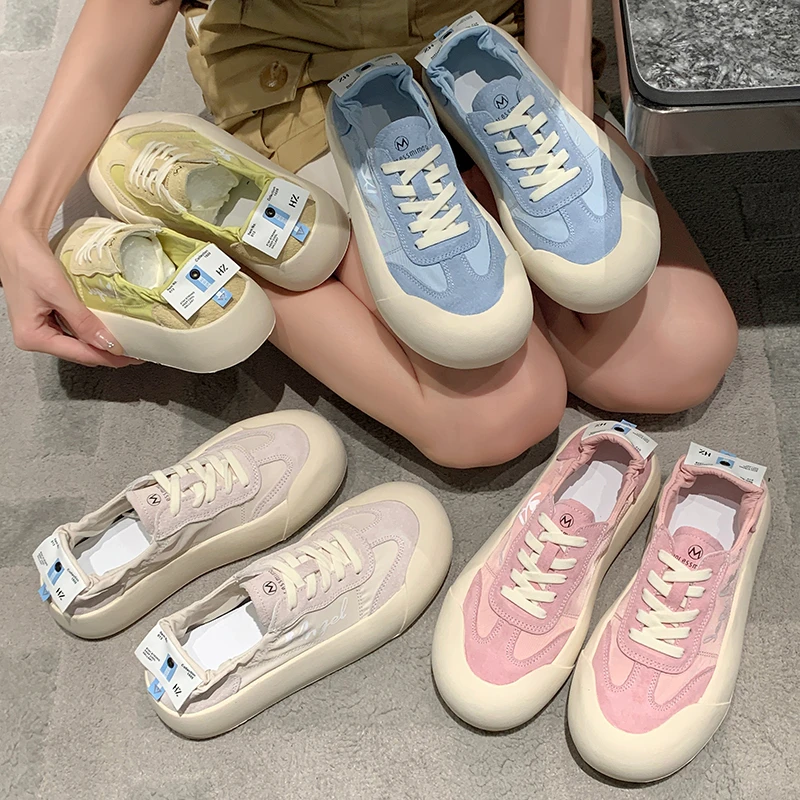 

board shoes for women's Thick soled ugly and cute big toe summer 2023 new fashion versatile breathable light colored flat shoes