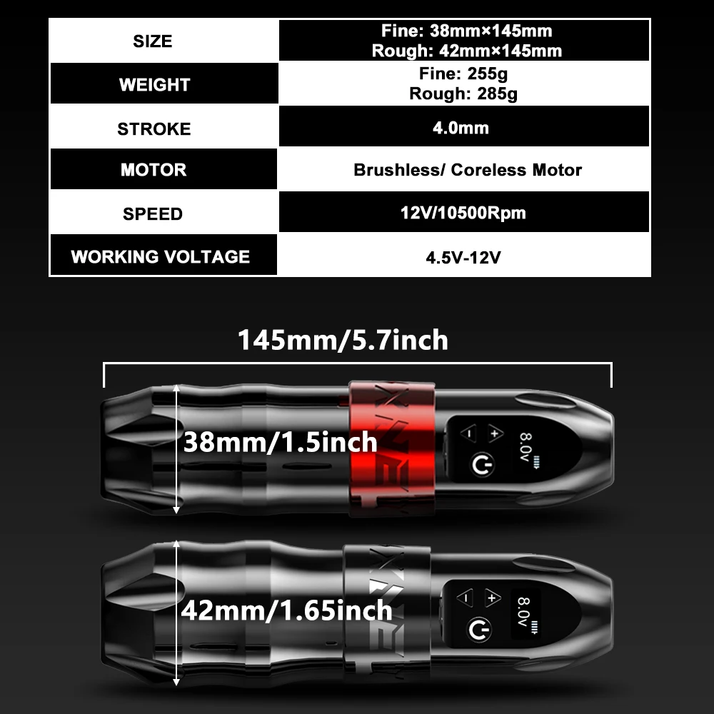 XNET – Machine à tatouer Titan sans fil, stylo à batterie, moteur sans noyau puissant, affichage numérique LCD pour peinture corporelle, maquillage