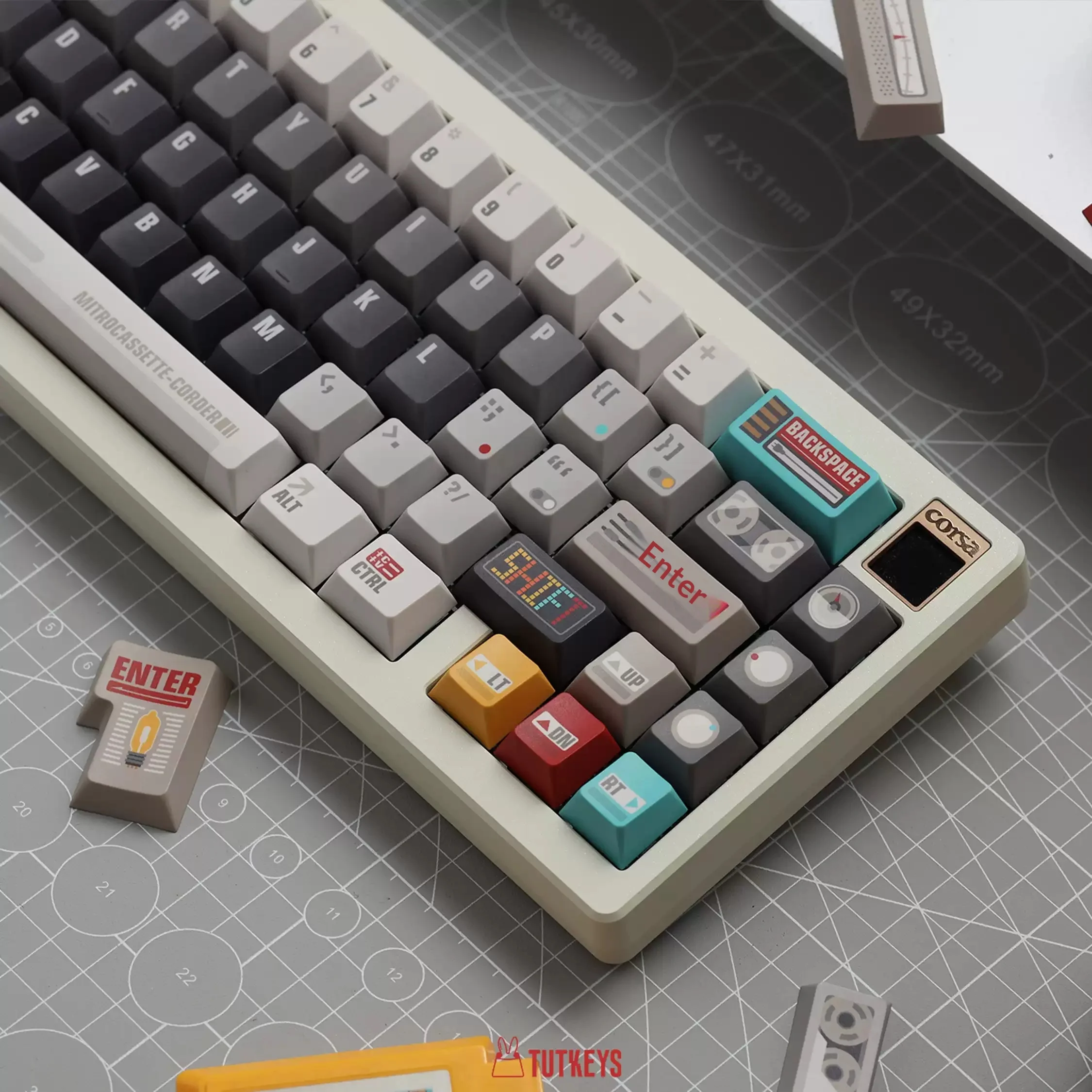 TUTKEYS Retro Synthesizer Keycaps High quality PBT Cherry Factory Keyboard Keycaps Letters are opaque Standard cross shaft