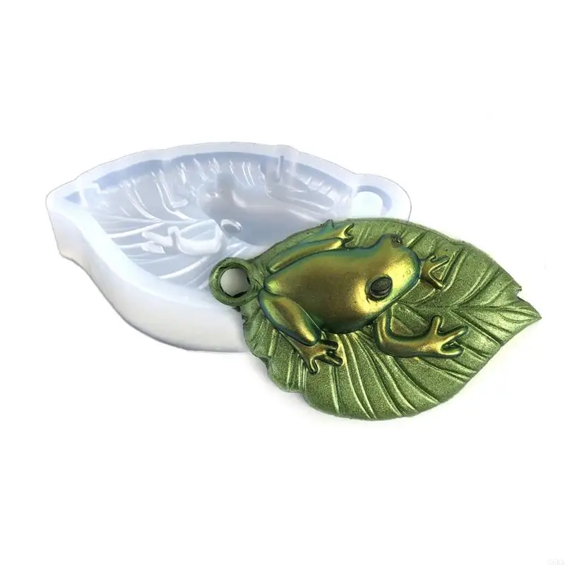 G6KA Leaf Shaped Mold for Kids Easy to Clean Silicone Keyring Casting Mould Safety Keychain Mold for DIY Ornament
