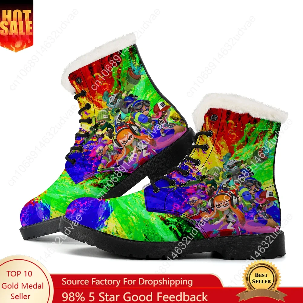 

Splatoons Plush Boots Mens Womens Teenager Shoes Casual Boot Outdoor Light High Quality Print on Demand Customize Shoe