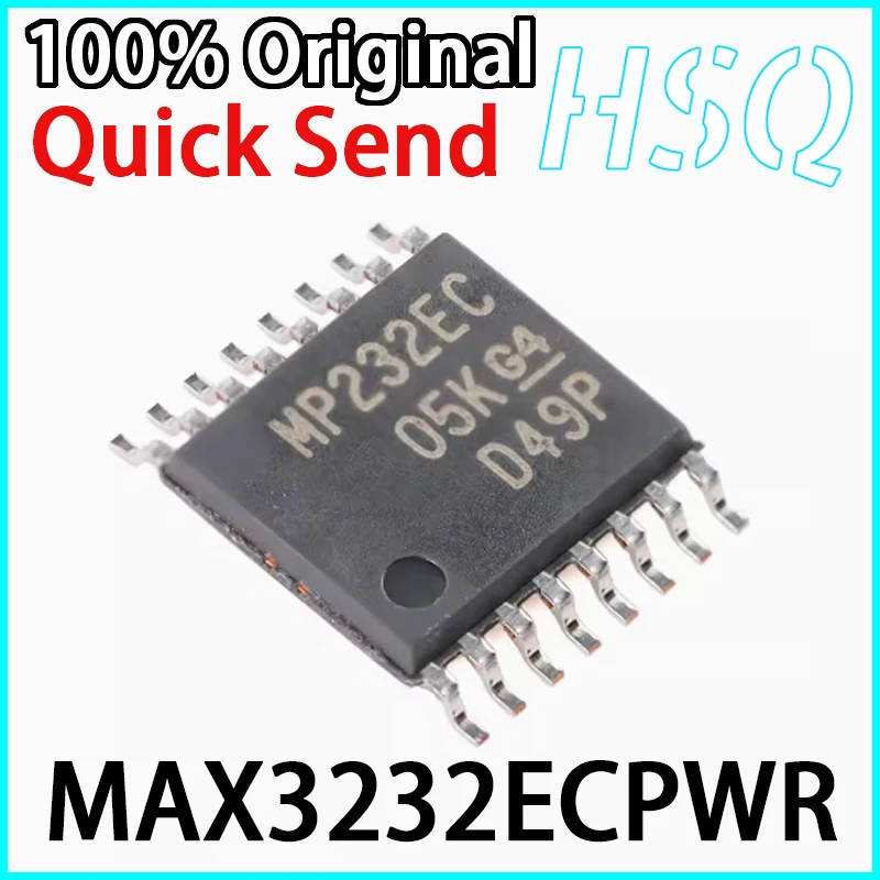 1PCS Original MAX3232ECPWR Silk Screen MP232EC TSSOP-16 RS-232 Line Driver/receiver IC Chip Brand New in Stock