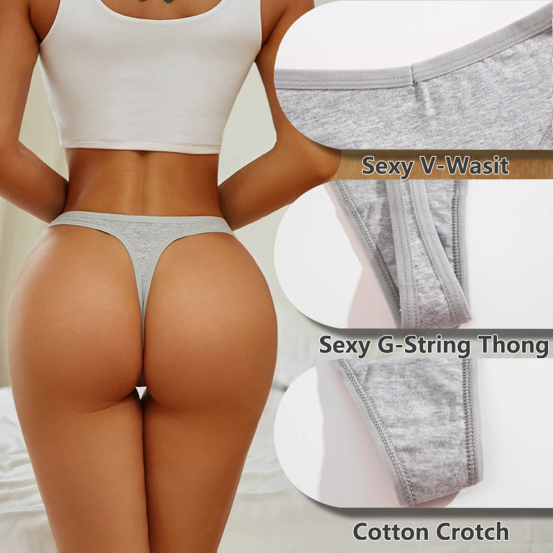 4PCS/Set Cotton Panties for Women Sexy Low Rise G-String Thongs Ultra-thi Seamless Panties Female No Trace Soft Basic Underwear