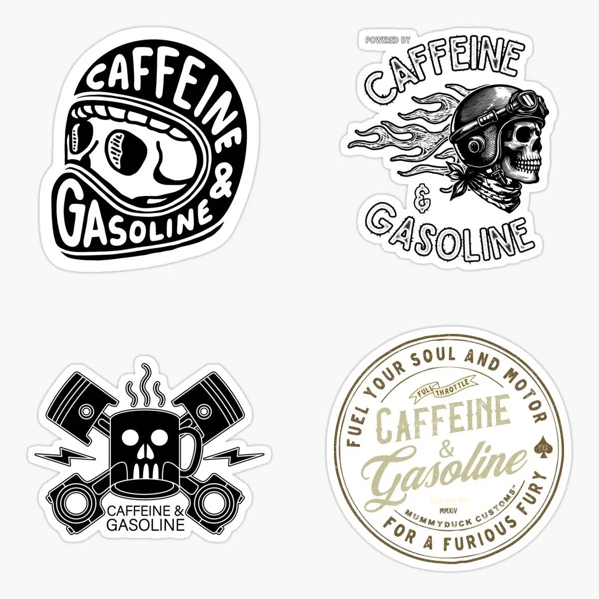 Cafeína y gasolina, 5 uds., decoraciones divertidas, parachoques, habitación, decoración de Anime, botellas de agua, pared