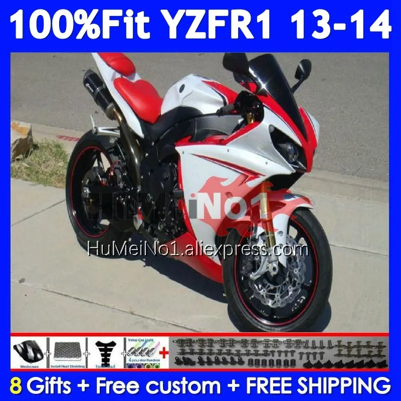 

Инъекционный корпус для YAMAHA YZF R1 R 1 1000 CC YZF-R1 YZFR1 13 14 369 No 11 YZF1000 1000CC YZF-1000 2013 2014 Белый красный обтекатель