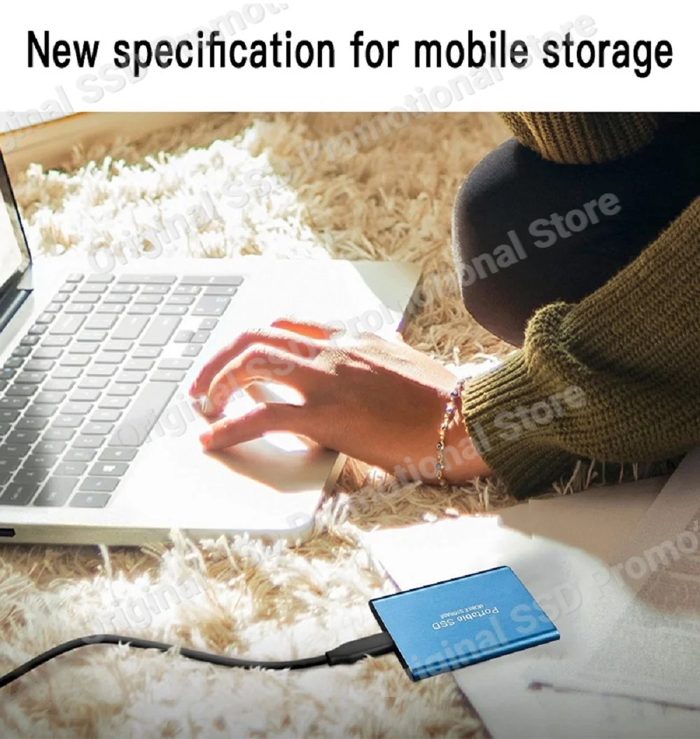 2024 New External Hard Drive 1TB Storage Drive Mini Solid-state SSD USB3.1 HDD 2TB Portable External HD Hard Disk for Mac/Phone