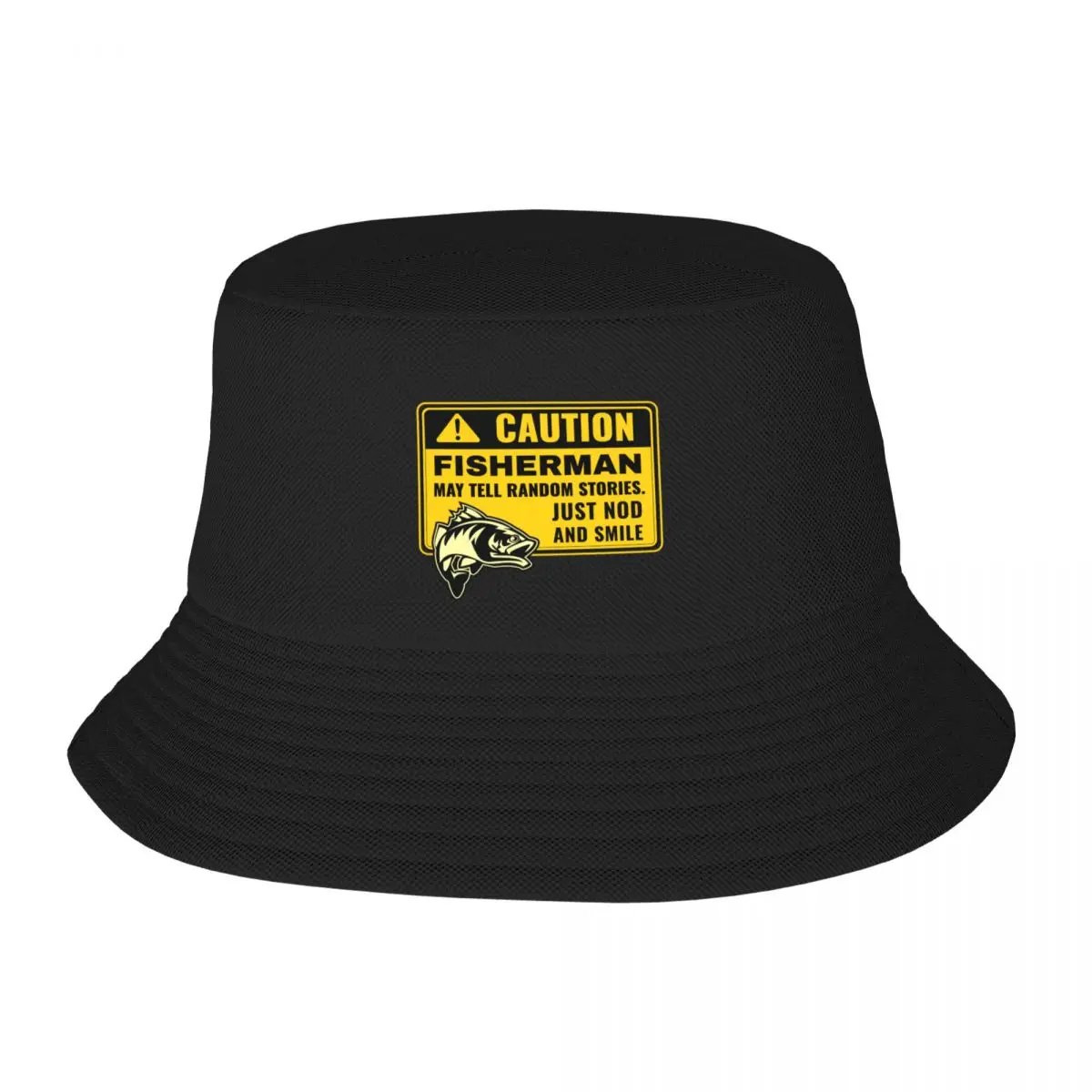 

Caution, Fisherman may tell random stories non-distressed Bucket Hat boonie hats Sun Cap Hat Male Women's