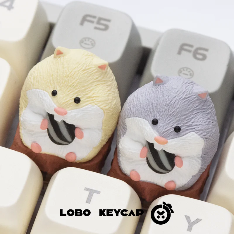 Original Hamster Mechanical Keyboard Keycaps Cartoon Cute Personalized Original Fun Festival Gifts Collectibles Keyboard Keycaps
