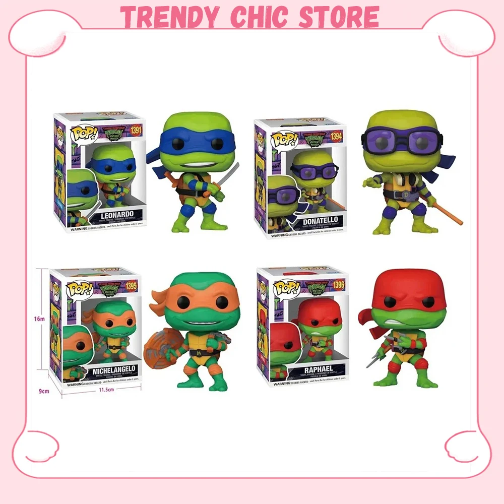 Funko Pop Teenage Mutant Ninja Turtles Anime Figure Character Neca 1990 Movie Version Figures PVC Statue Ornament Toys Kid Gifts