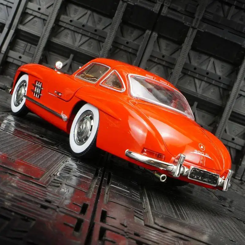 1:24 Retro 300SL Oldtimer Legierung Modellauto Desktop Ornament zurückziehen Spielzeugauto Box Geschenk