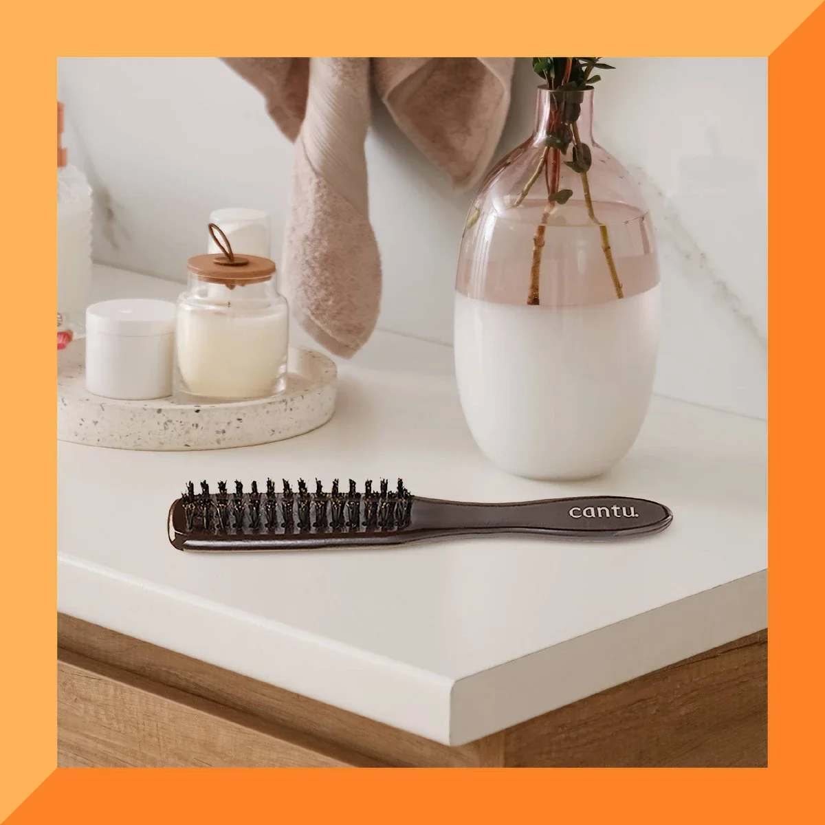 Narrow Wood Updo Bristle Hair Brush - 1ct Uniquely created for perfect, sleek updos Easily smooth thick, curly, coily hair types