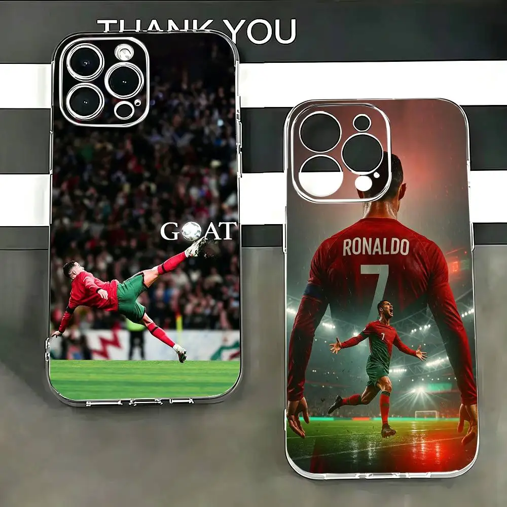 Berühmte A-Athleten C-CR7 Handyhülle Transparent Silikon Weich Für iPhone 17 16 15 14 13 12 11 Mini Pro Max Plus