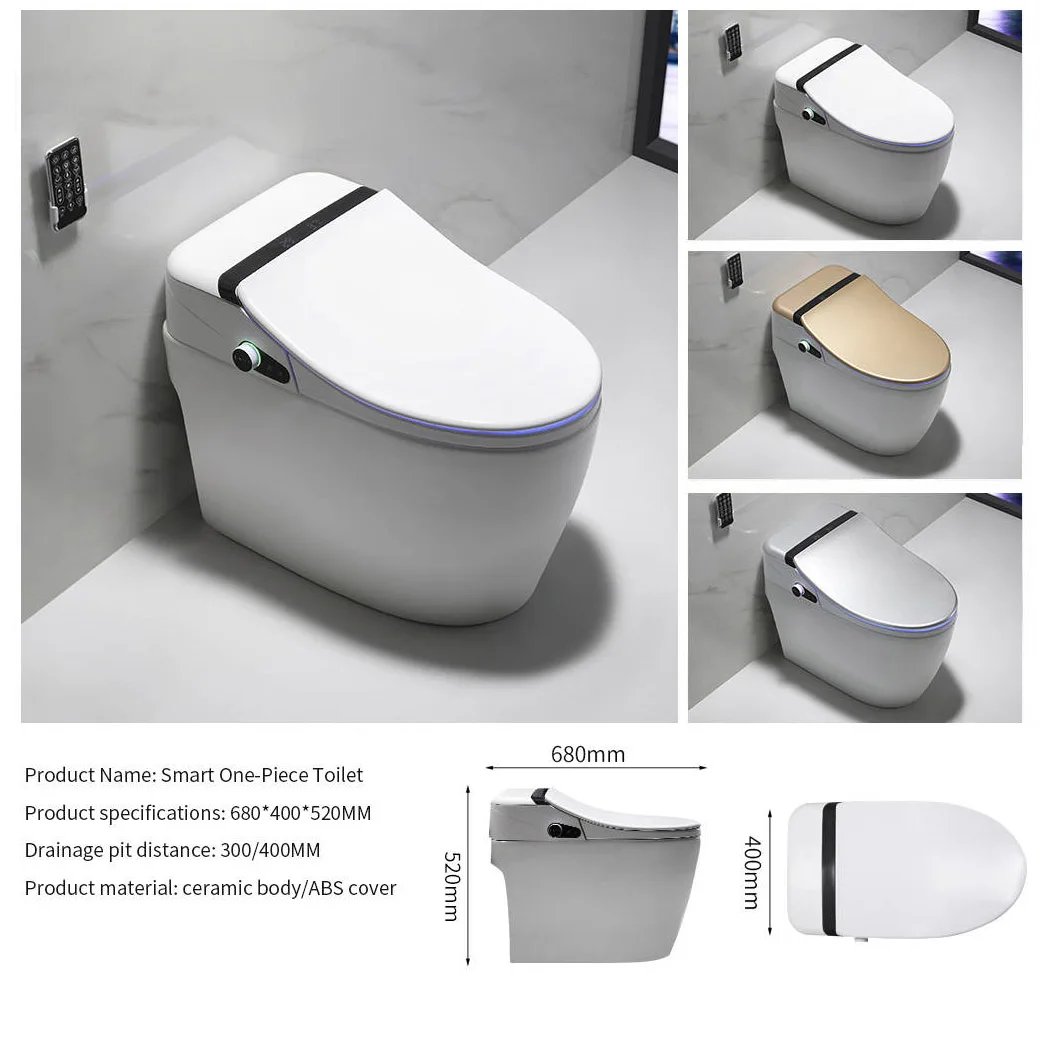 CASINO Smart Toilet WC Bathroom Automatic Sensor Flushing Electric One Piece Tankless Intelligent Smart Toilet