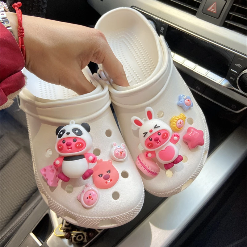 حيوان كرتوني لطيف صغير 3D سحر الأحذية ، ديكورات الأحذية ديي ، اكسسوارات لشرائح حقيبة جوج ، الصنادل قباقيب ، هدايا الأطفال