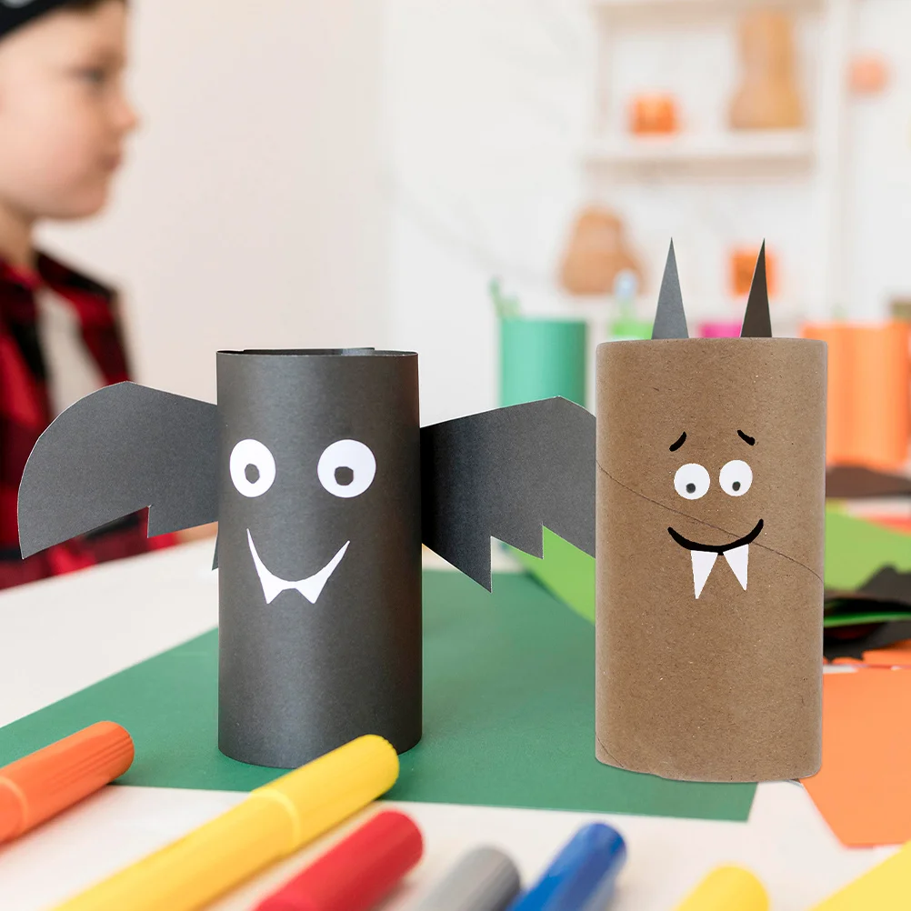 40pcs Round Cardboard Tube Craft Material Diy Art Projects Kids School Painting Graffiti Brown Paper Rolls Handmade Crafts