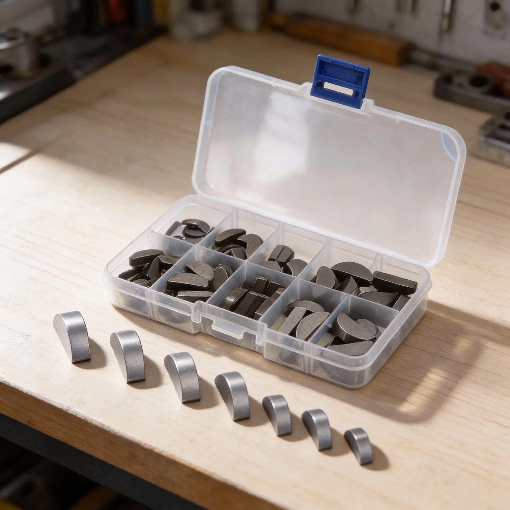 

100PCS GB1099 Half Moon Keys Set 8 Sizes C Type Woodruff Key Half Circle Key For Automotive Repair Industrial Use Metalworking