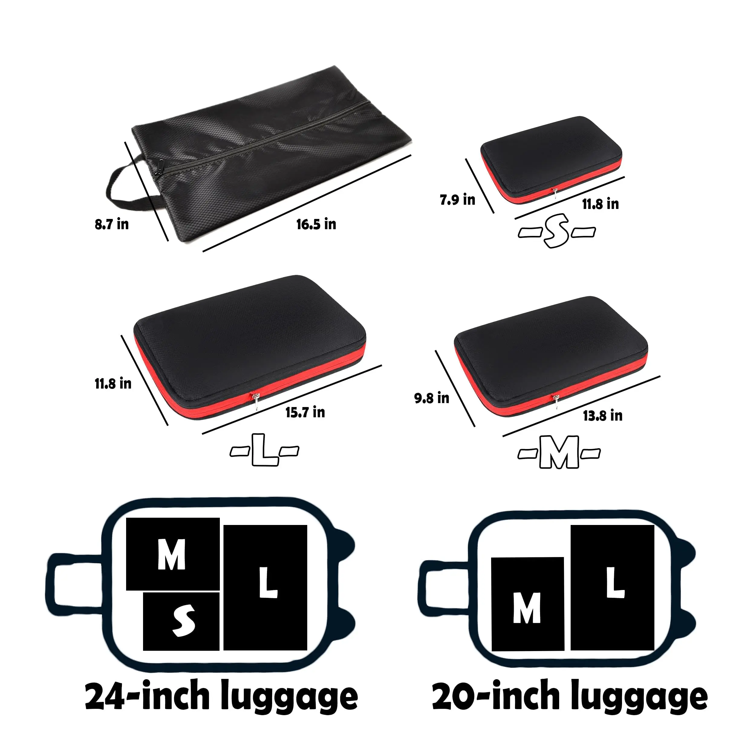 Durable Compression Packing Cubes Travel Accessories Suitcase Organizer Bag With Shoe Bag Portable Folding Luggage Storage Pouch