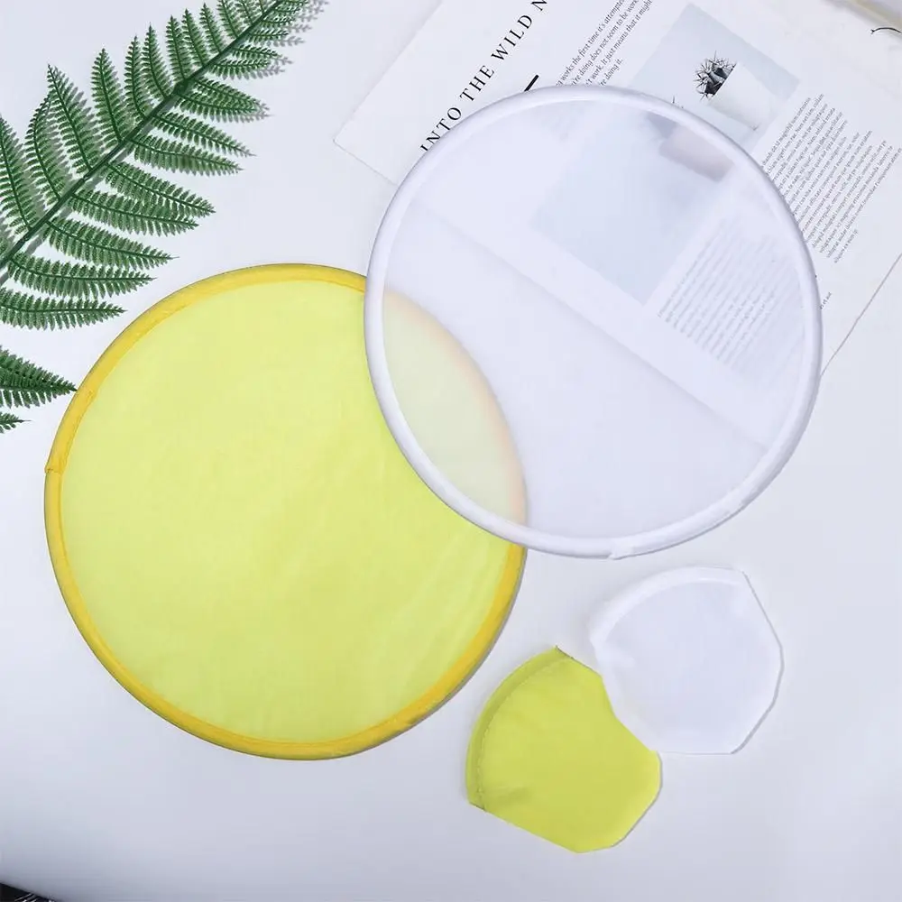 Portable Round Handheld Foldable Dancing Fan Hand Disk Folding Adornment Retro Simple Circular Classic Outdoor Fans with Pocket