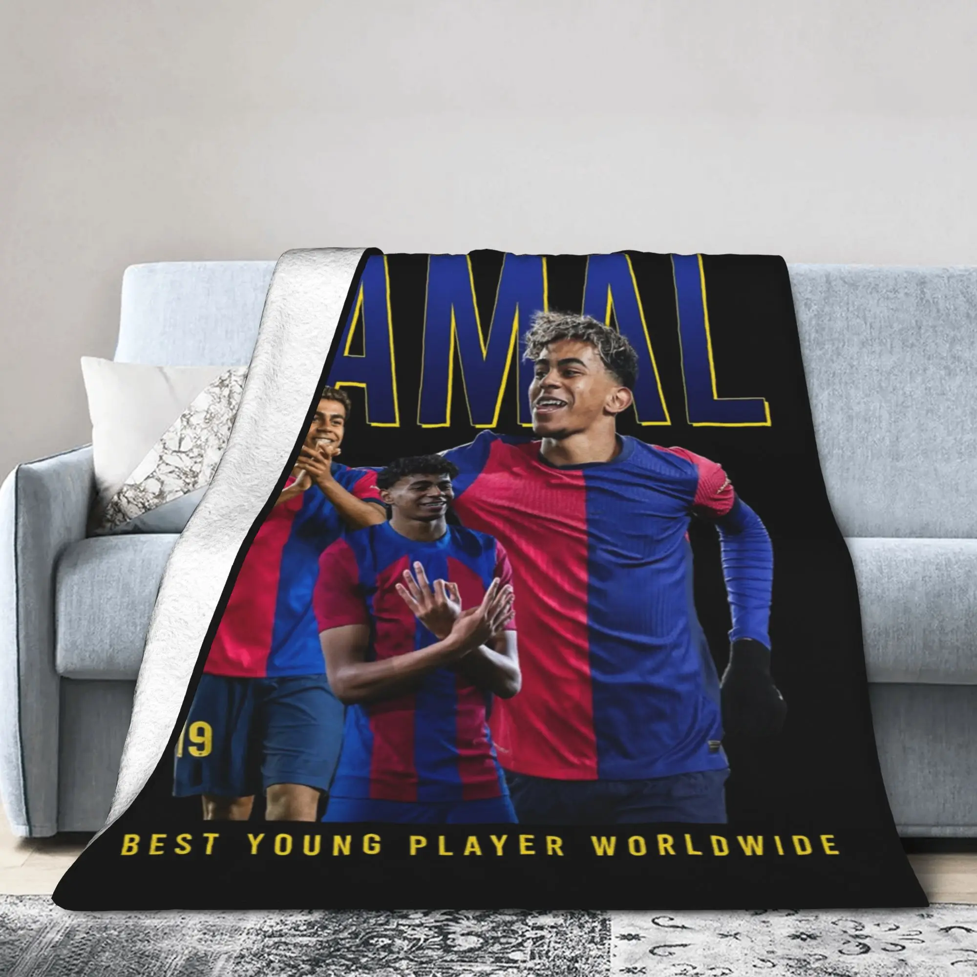 Lamine Y-Yamal Blankets Flannel All Season Football Soccer Breathable Lightweight Thin Throw Blanket for Bedding Car Bedspreads