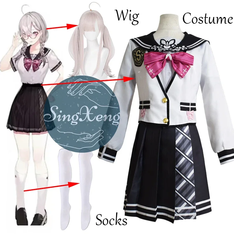 Singxeng anime vtuber nijisanji sukoya Cana cosplay costume women Girl JK uniform dress customize Halloween Christmas suit