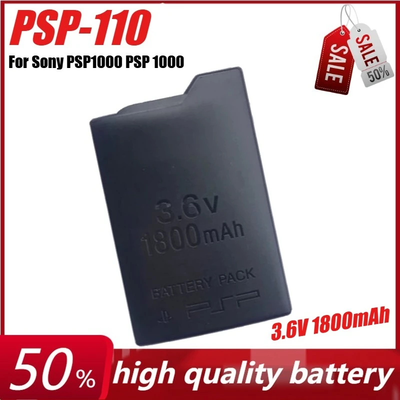 

3.6V 1800mAh PSP-110 Lithium Rechargeable Battery Pack for Sony PSP1000 PSP 1000 PSP-110 Console Gamepad Replacement Batteries
