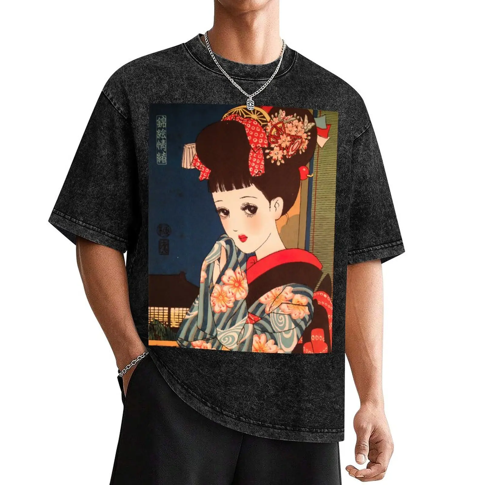 Junichi Nakahara - Maiko Geiko T-Shirt oversized plus sizes graphic tee shirt plus size men clothing