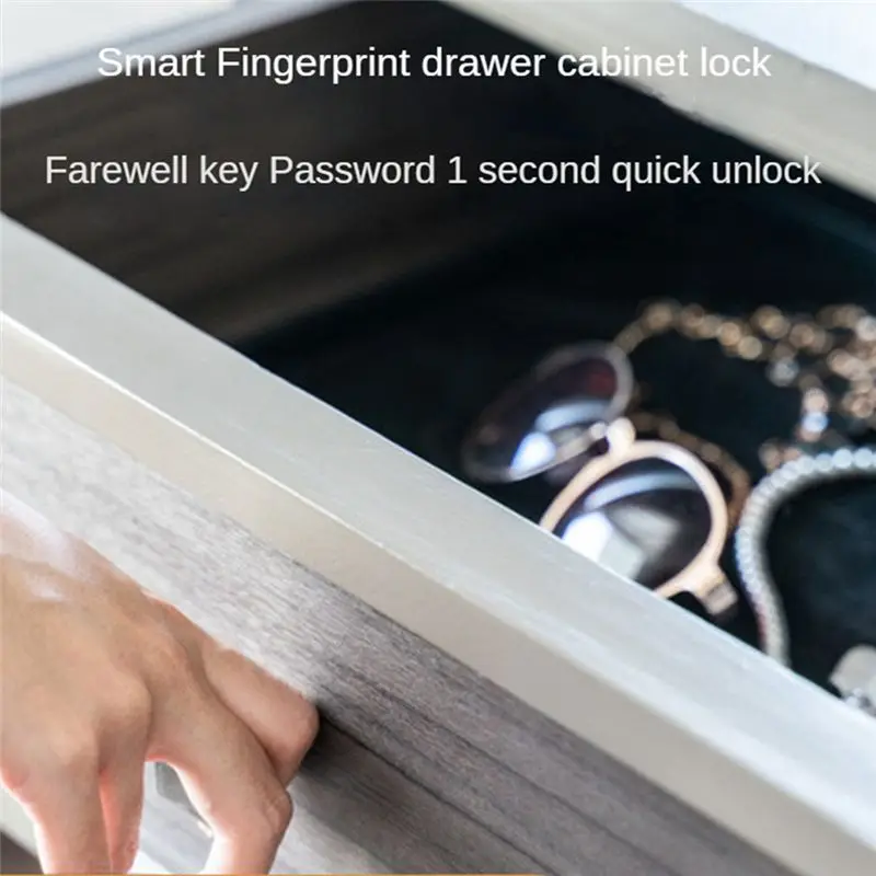 [HOT!A34R】 Drawer Fingerprint Lock Password Mailbox Lock Biometric Drawer Lock Fingerprint Rechargeable Keyless Electronic Lock