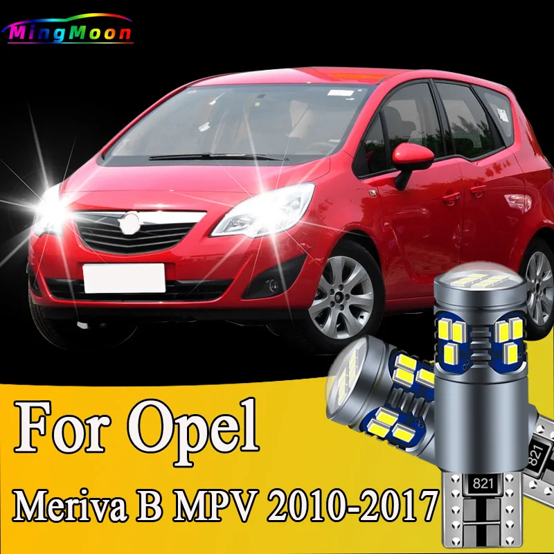 2Pcs T10 Car LED Bulbs For Vauxhall Opel Meriva B MPV 2010-2017 License Plate Car Interior Lights Parking Lamp