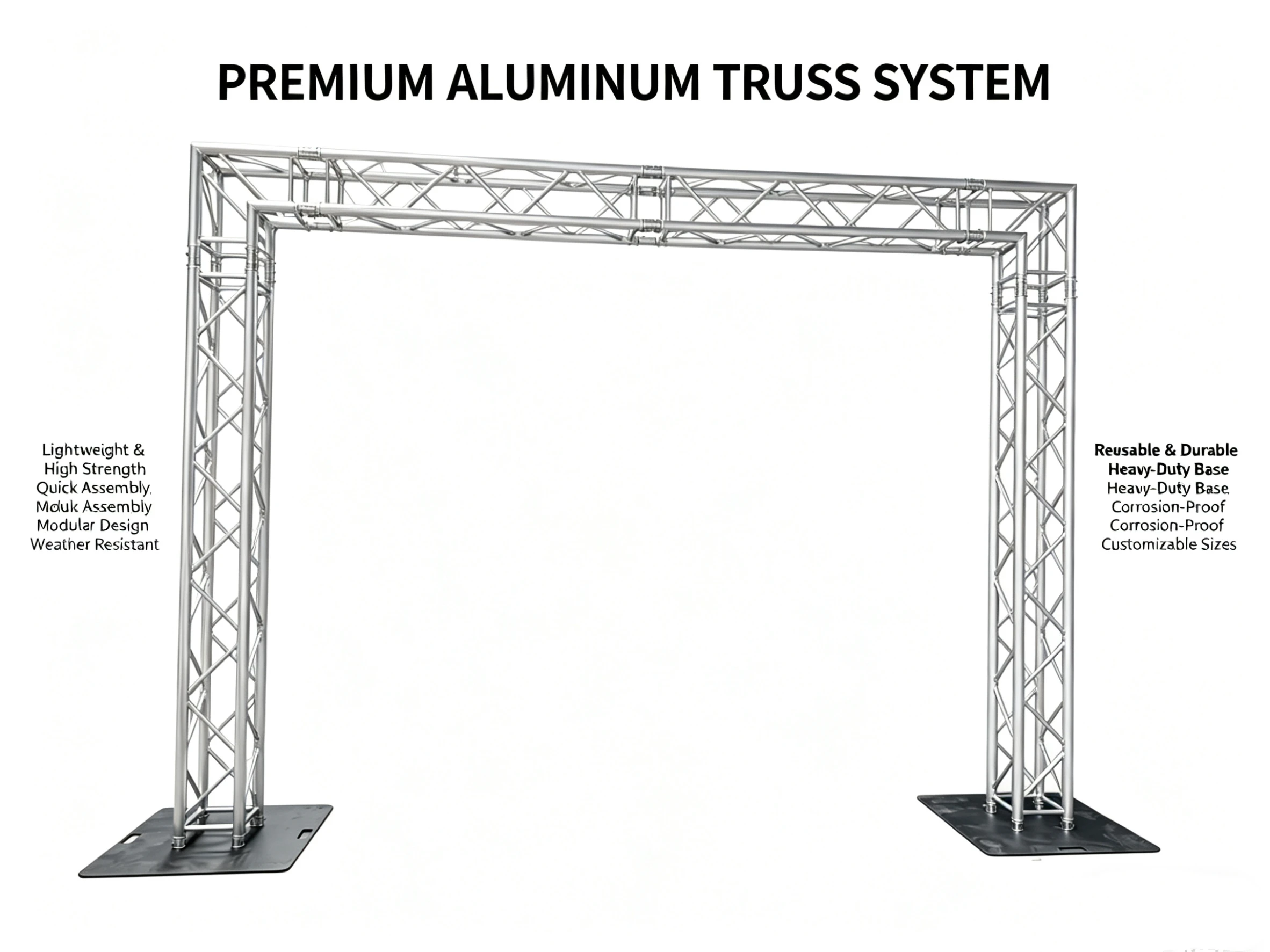 Mobile Gantry Trusses Are Lightweight, High-strength, Quick to Assemble, Durable, and Rust-resistant. Custom Sizes Are Available