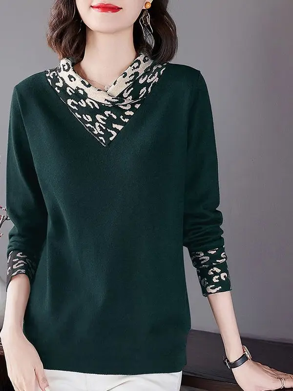 Women's Loose Long Sleeve Sweater Double-sided Velvet Inner Wear Comfortable Breathable Korean Style Casual Top for Autumn Wi...