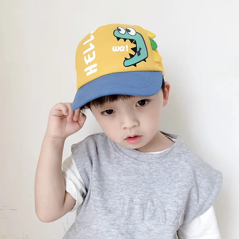 Baby Baseball Cap for Boy Girl Cartoon Dinosaur Children Adjustable Sun Visor Hat Spring Summer Infant Toddler Snapback Hat 1-4Y