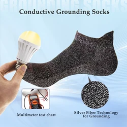Calzini in cotone argento infuso calzini conduttivi per messa a terra calzini da donna con quarto di assorbimento antibatterico e dell'umidità, 2 paia