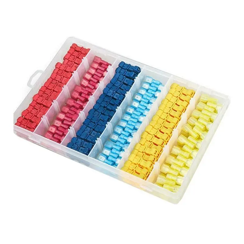 Apr.Ant Clamp T-Type Non-Break Line Main Line Branch Connector 480Pcs Nylon Insert Cold Press Terminal
