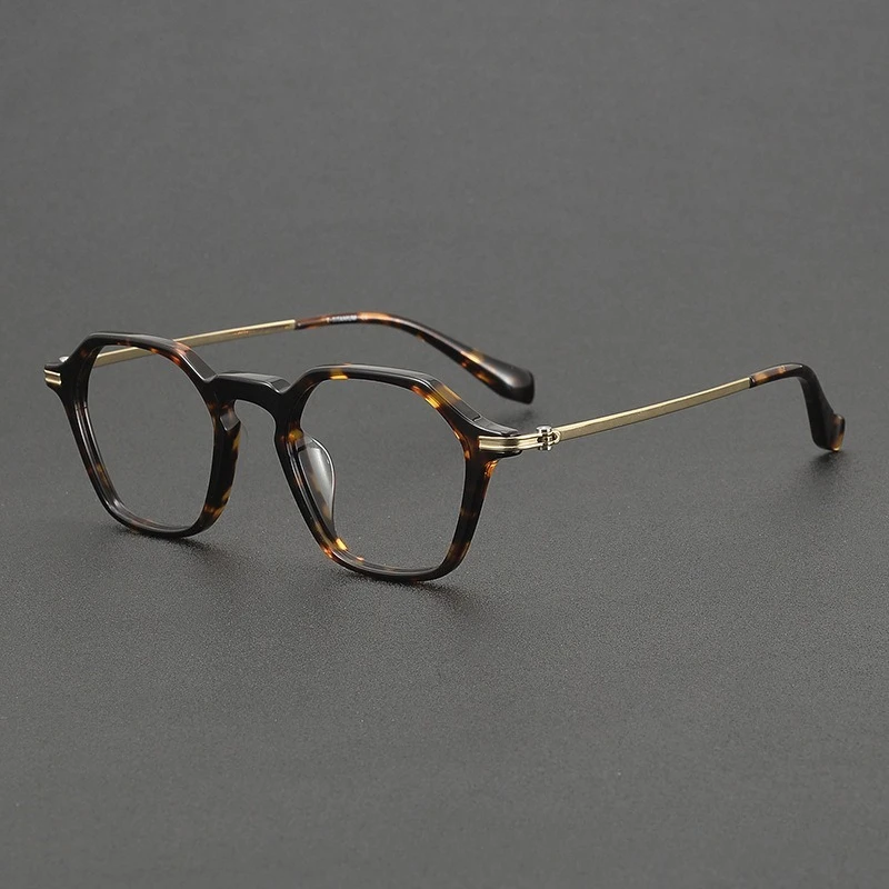 

Handmade Designer 90013 Acetate Glasses Prescription Frames for Men Polygonal Irregular Women Titanium Retro Myopia Eyeglasses