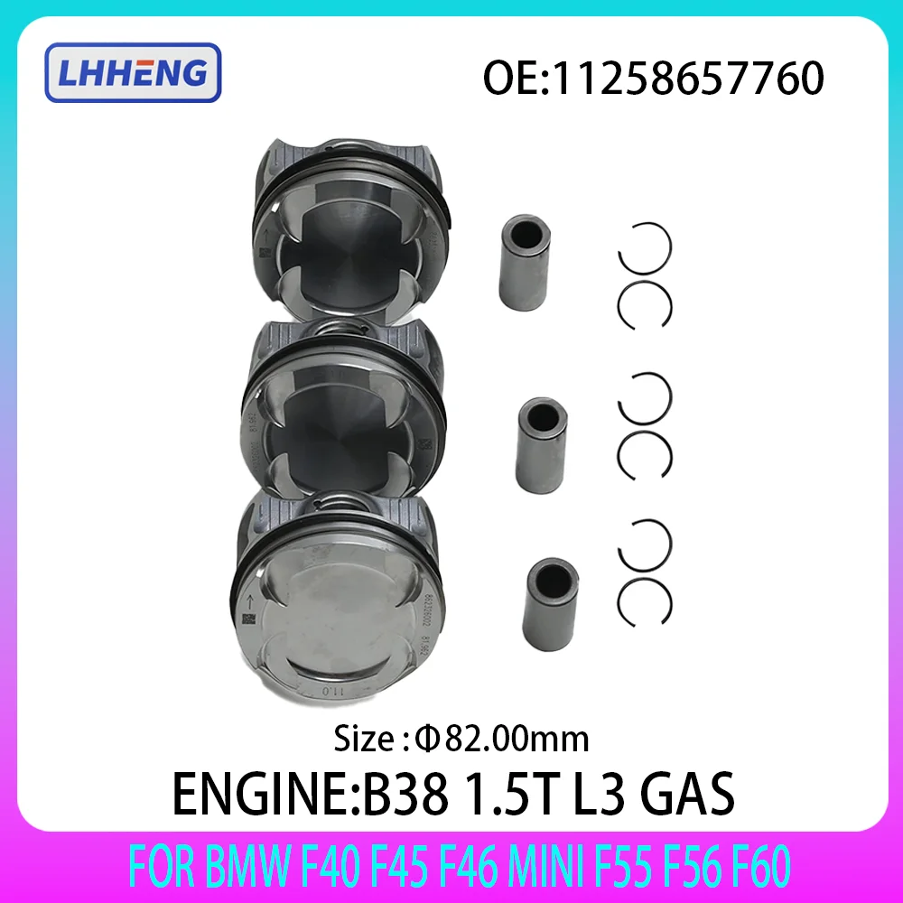

3X Piston & Ring SET Φ82.00mm FIT FOR BMW 1 2 3 4 X1 X2 F40 F45 F46 MINI F55 F56 F60 1.5T L3 B38 Gas 2014-2025 11258657760