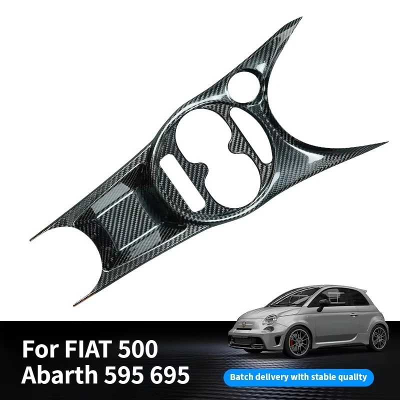 For FIAT 500 Abarth 595 695 Real Dry Carbon Fiber 2017-2024 Interior Center Console Assembly Panel Modification Accessories