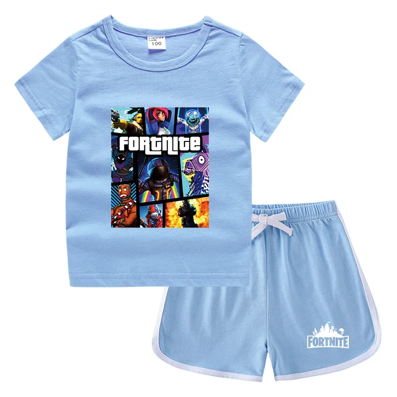 Fortnite لعبة الرماية للأطفال شورت علوي يناسب الصيف والترفيه ملابس رياضية عصرية بأكمام قصيرة قابلة للتنفس شورت علوي هدايا