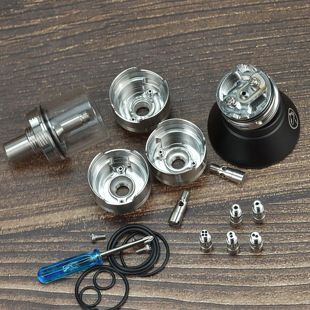 Wolfcoolvape Moka สไตล์ RTA Kuma RTA 316SS สามารถสร้างใหม่ได้4.5มล. 22มม. เครื่องพ่นละออง RTA พร้อมหมุดอากาศ + 3ห้อง
