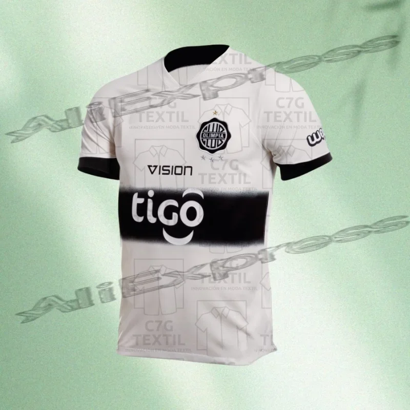 جديد نادي أوليمبيا 2025 المنزل وبعيد أطقم مباراة كرة القدم فستان الرجال تي شيرت رياضي محبوك النسيج تنفس كرة القدم قصيرة الأكمام #1